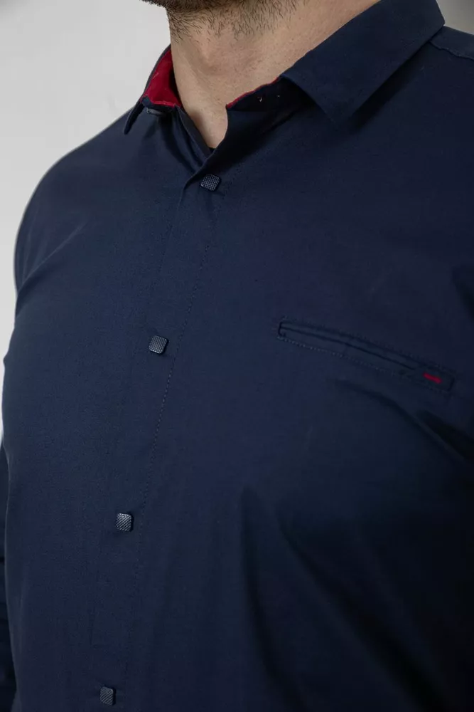 Купити Сорочка чоловіча однотонна, колір синій, 186R2072 - Фото №5