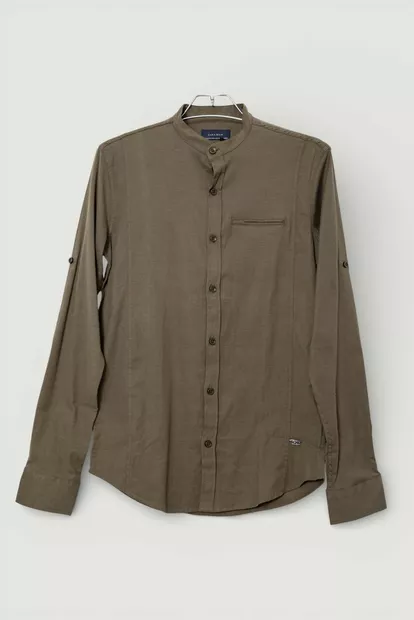 Сорочка чоловіча однотонна, колір хакі, 186R6919