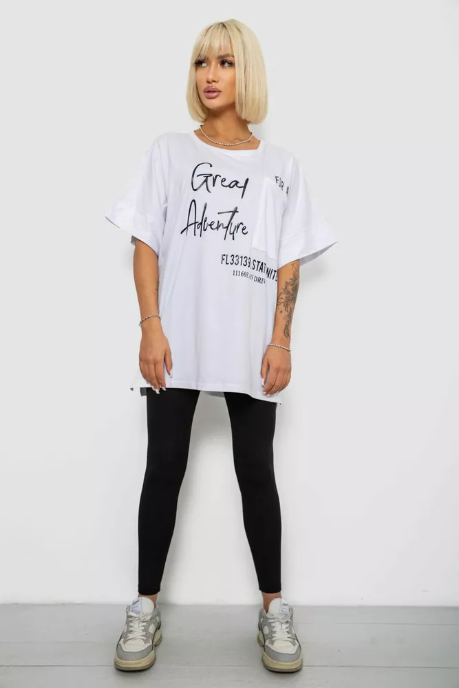 Купить Футболка женская с принтом, цвет белый, 244R2501 - Фото №2