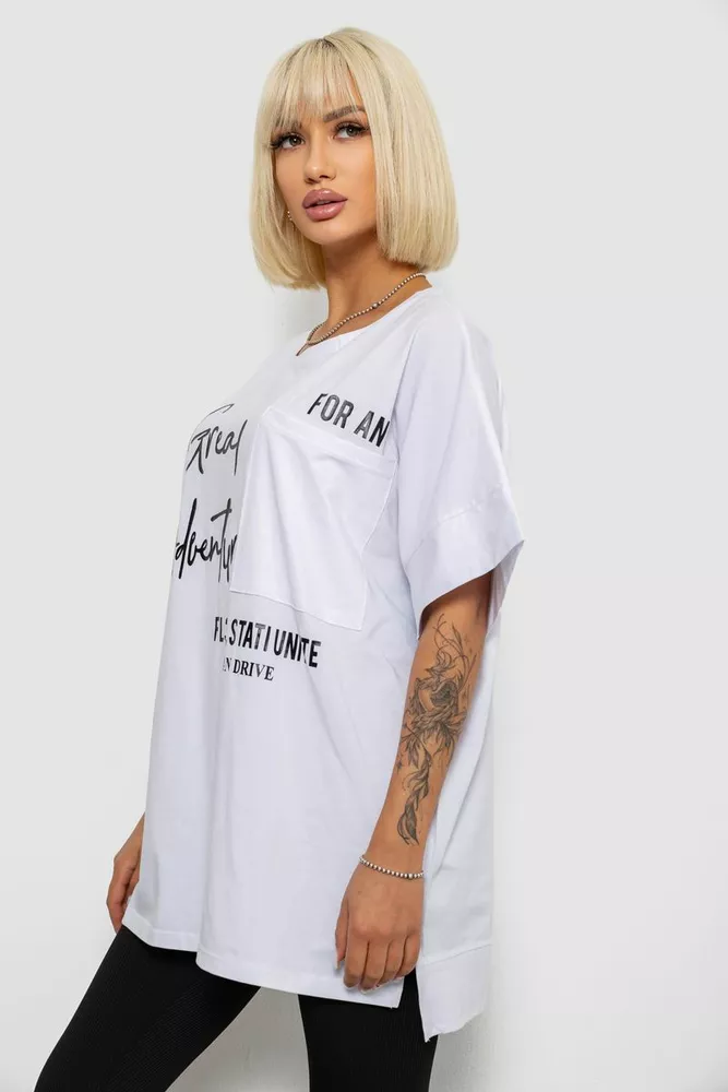 Купить Футболка женская с принтом, цвет белый, 244R2501 - Фото №3