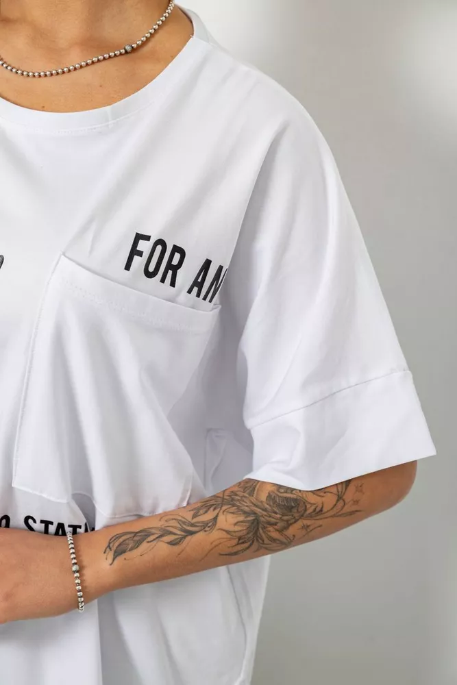 Купить Футболка женская с принтом, цвет белый, 244R2501 - Фото №5