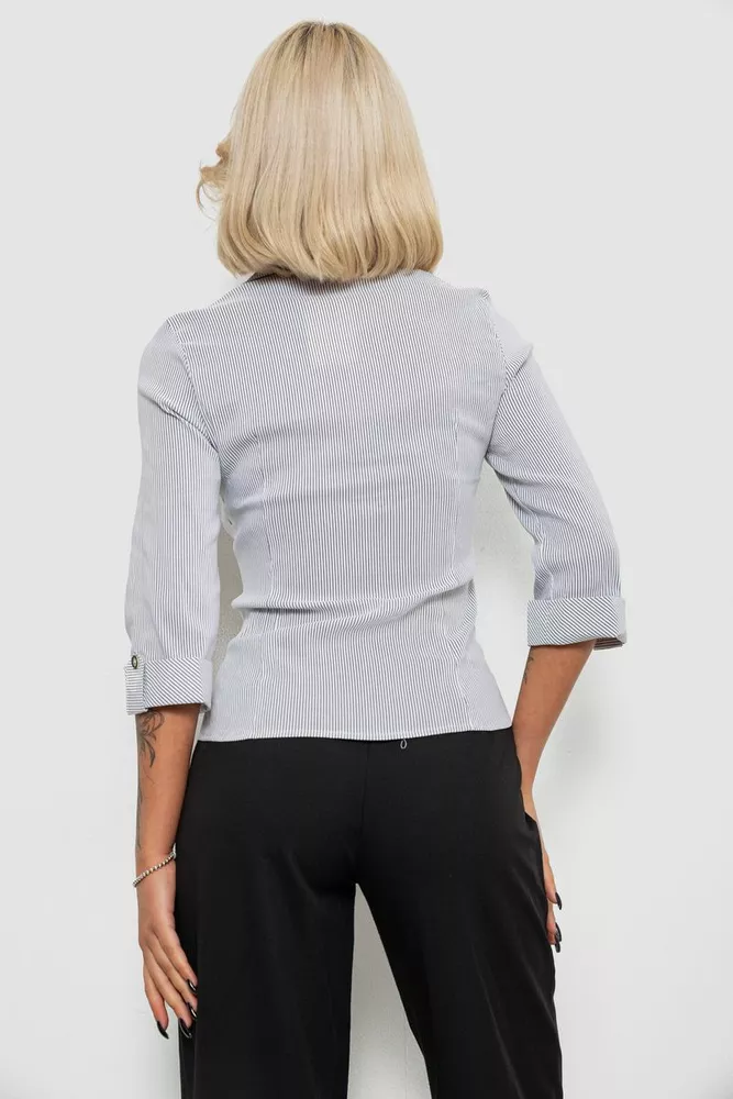 Купити Сорочка класична в смужку, колір світло-сірий, 230R643-1 - Фото №4
