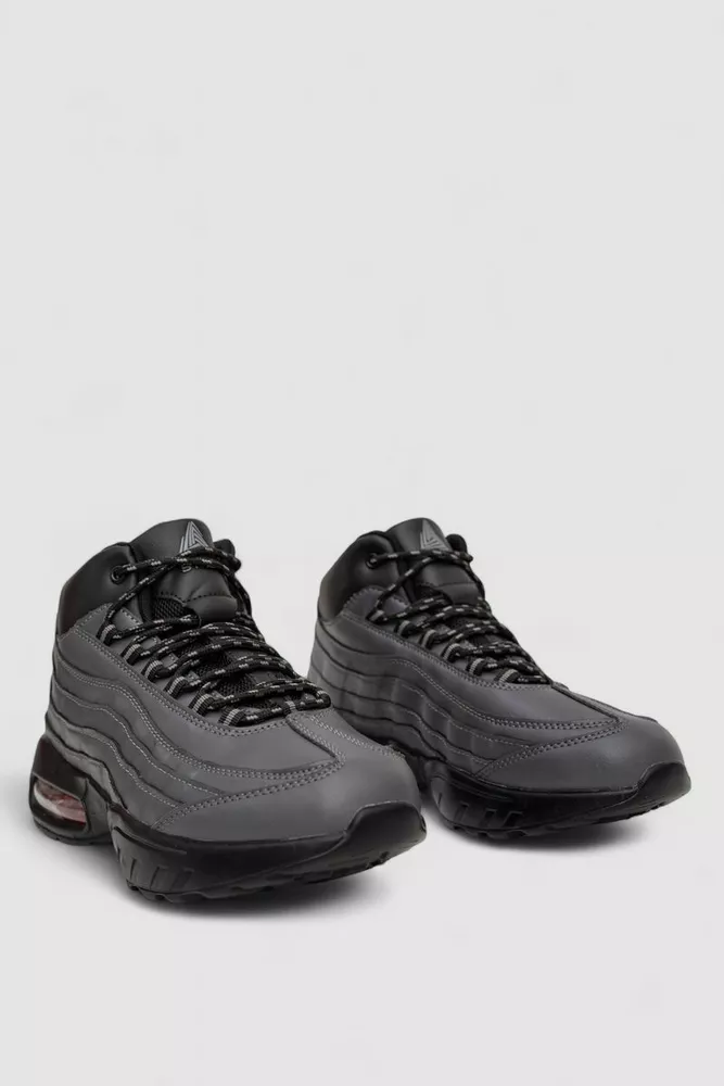 Купить Кроссовки мужские зимние на меху, цвет серый, 248RCX619 - Фото №9