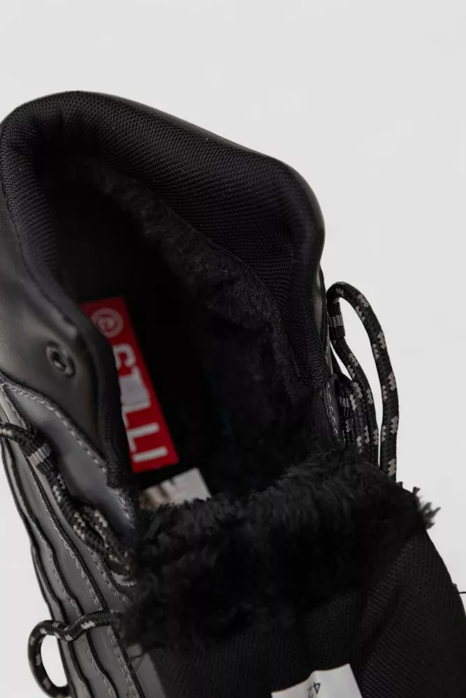 Купить Кроссовки мужские зимние на меху, цвет серый, 248RCX619 - Фото №12