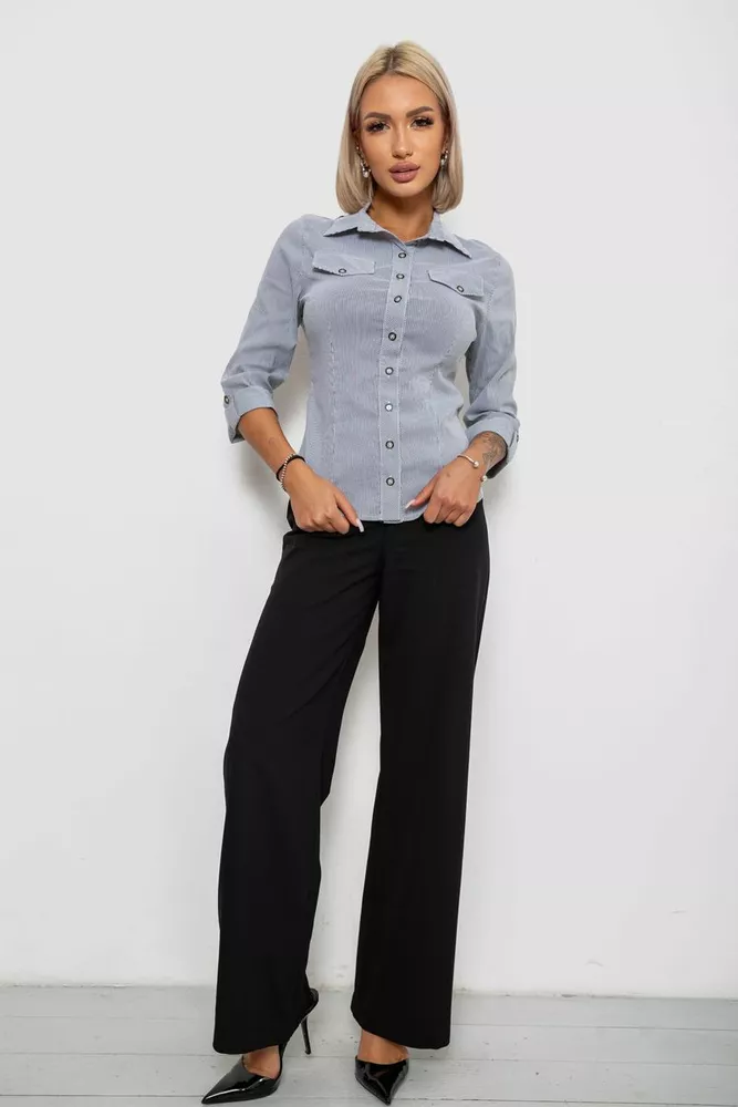 Купить Рубашка классическая в полоску, цвет серый, 230R643-1 - Фото №2