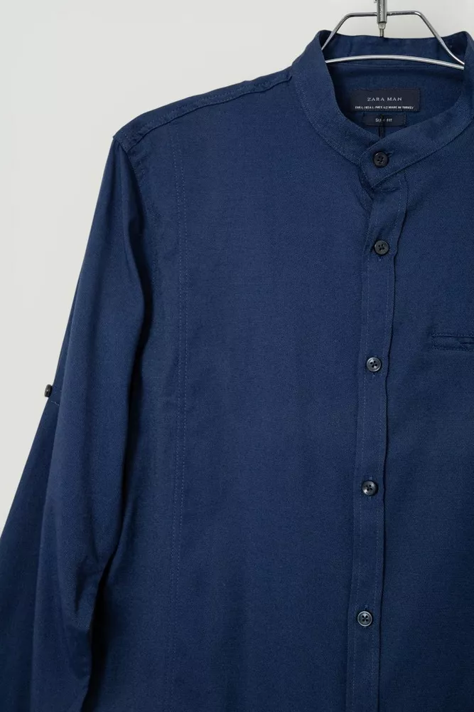 Купити Сорочка чоловіча однотонна, колір синій, 186R6919 - Фото №2