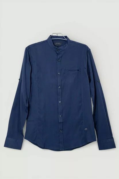 Сорочка чоловіча однотонна, колір синій, 186R6919