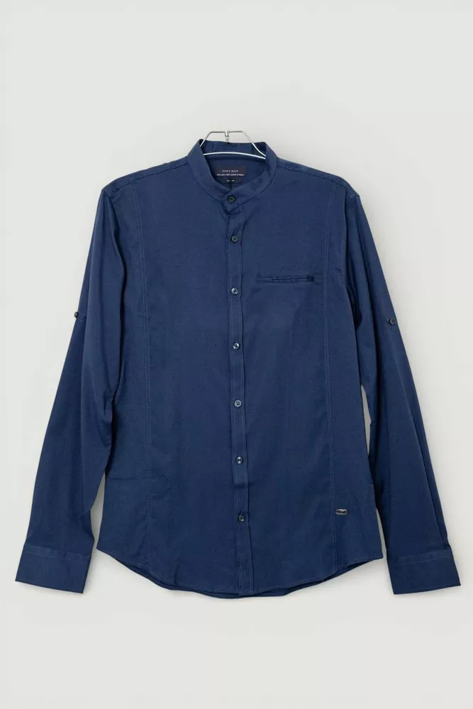 Купити Сорочка чоловіча однотонна, колір синій, 186R6919 - Фото №1