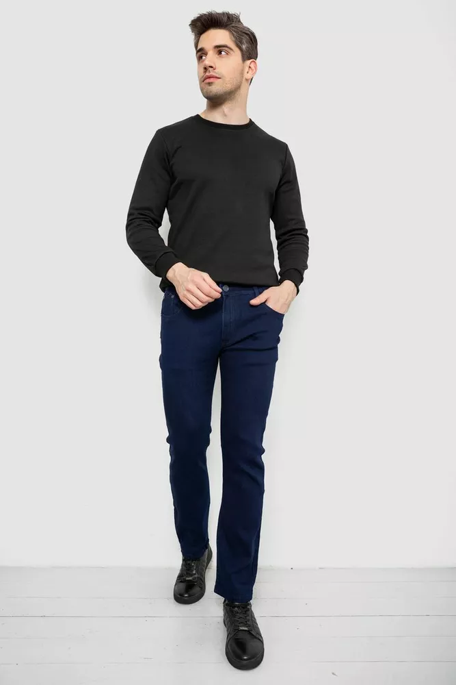 Купить Джинсы мужские однотонные Straight, цвет синий, 244R1051-1 - Фото №2