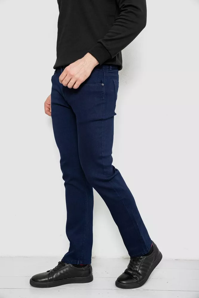 Купить Джинсы мужские однотонные Straight, цвет синий, 244R1051-1 - Фото №3