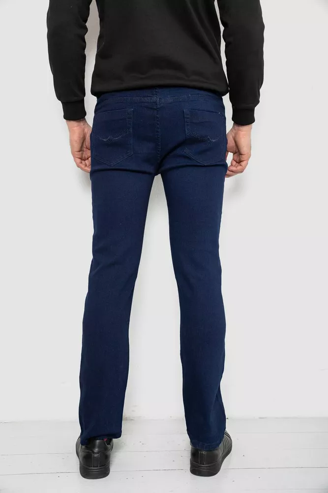 Купить Джинсы мужские однотонные Straight, цвет синий, 244R1051-1 - Фото №4