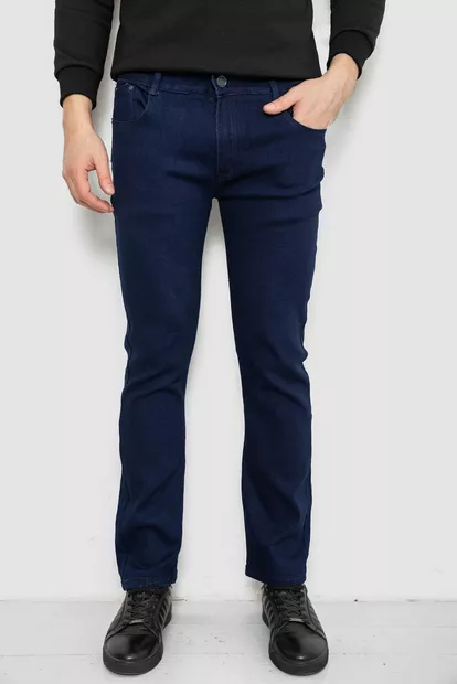 Джинсы мужские однотонные Straight, цвет синий, 244R1051-1
