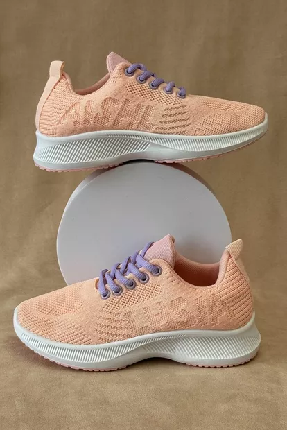 Кросівки жіночі текстиль, колір персиковий, 243RA33