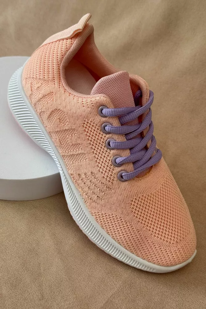 Купити Кросівки жіночі текстиль, колір персиковий, 243RA33 оптом - Фото №2
