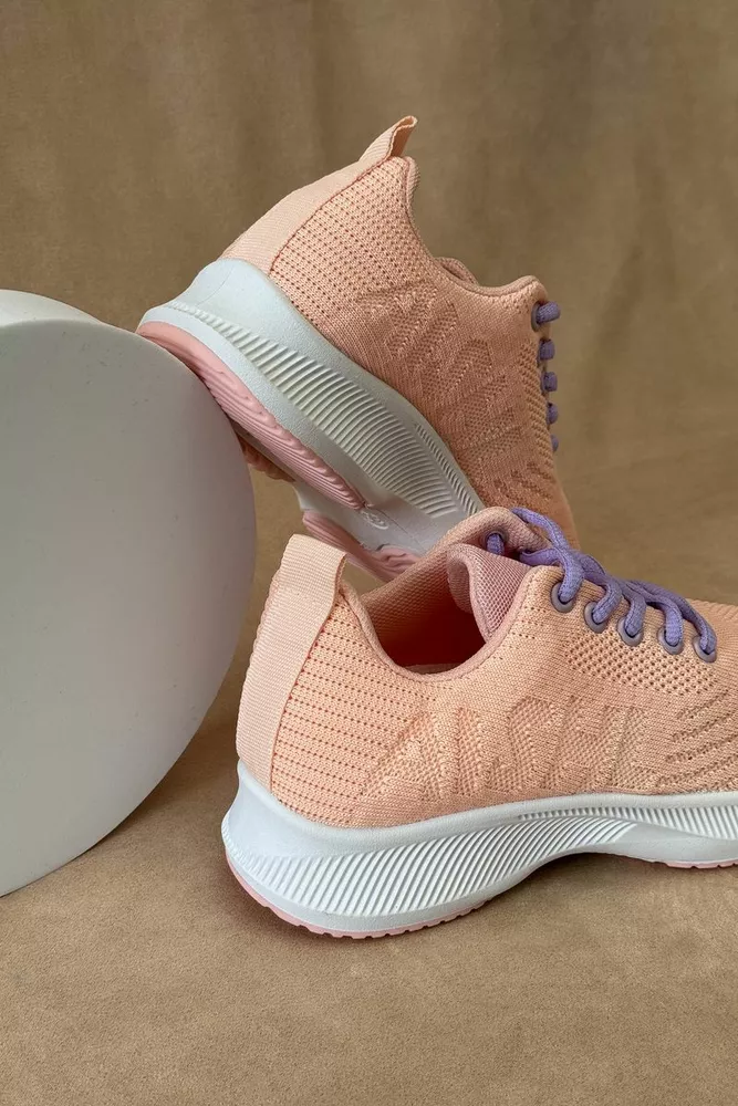 Купити Кросівки жіночі текстиль, колір персиковий, 243RA33 оптом - Фото №4