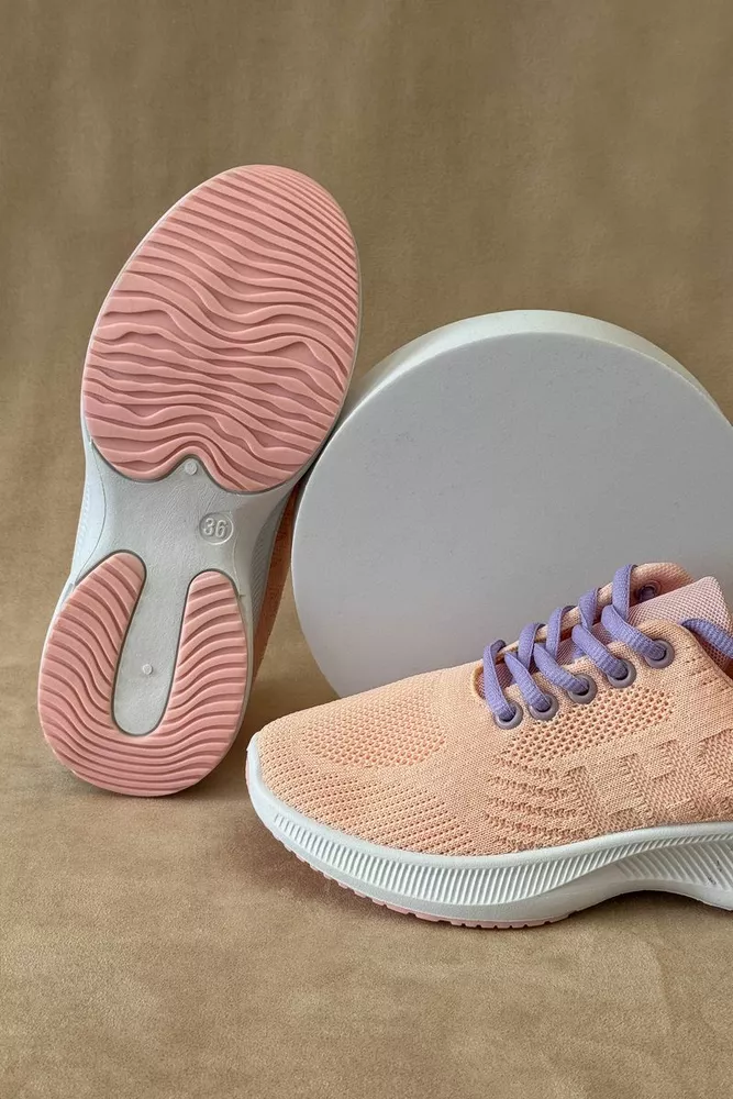 Купити Кросівки жіночі текстиль, колір персиковий, 243RA33 оптом - Фото №5