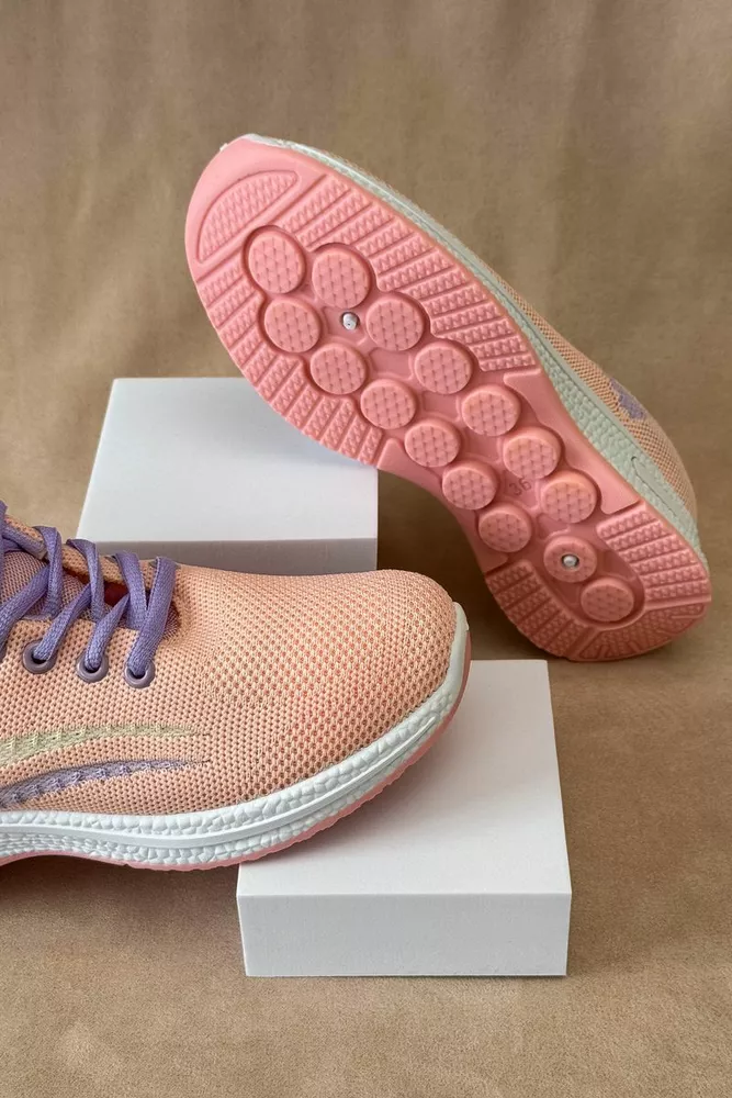 Купить Кроссовки женские текстиль, цвет персиково-фиолетовый, 243RA33 - Фото №6