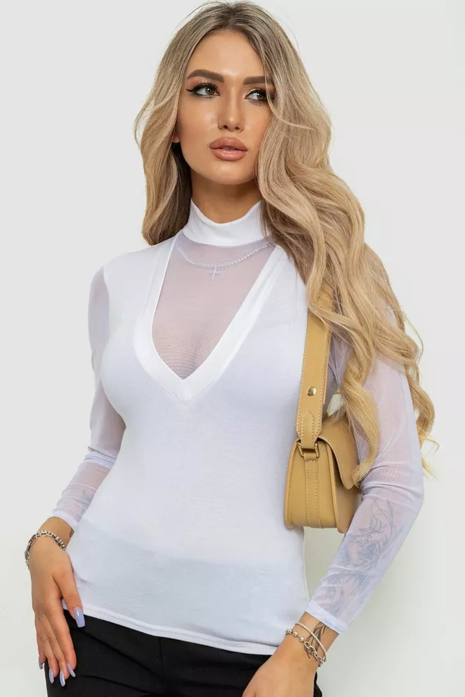 Купити Кофта жіноча, колір білий, 186R506 оптом - Фото №1