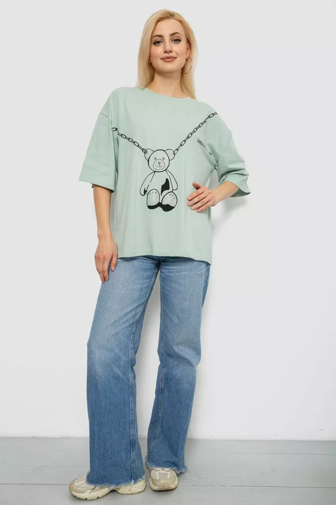 Купити Футболка жіноча з принтом, колір оливковий, 244R2016 - Фото №2