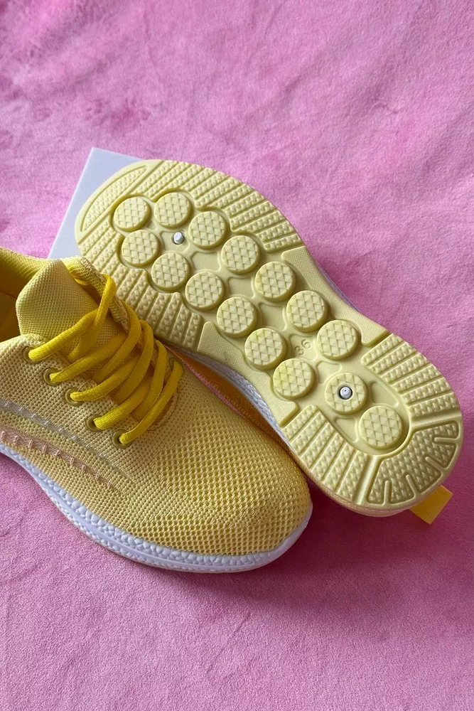 Купить Кроссовки женские текстиль, цвет желтый, 243RA33 - Фото №5