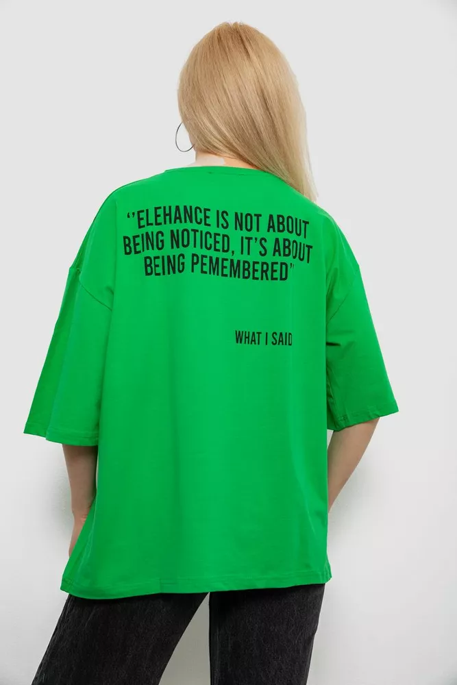 Купити Футболка жіноча з принтом, колір зелений, 244R2016 - Фото №4