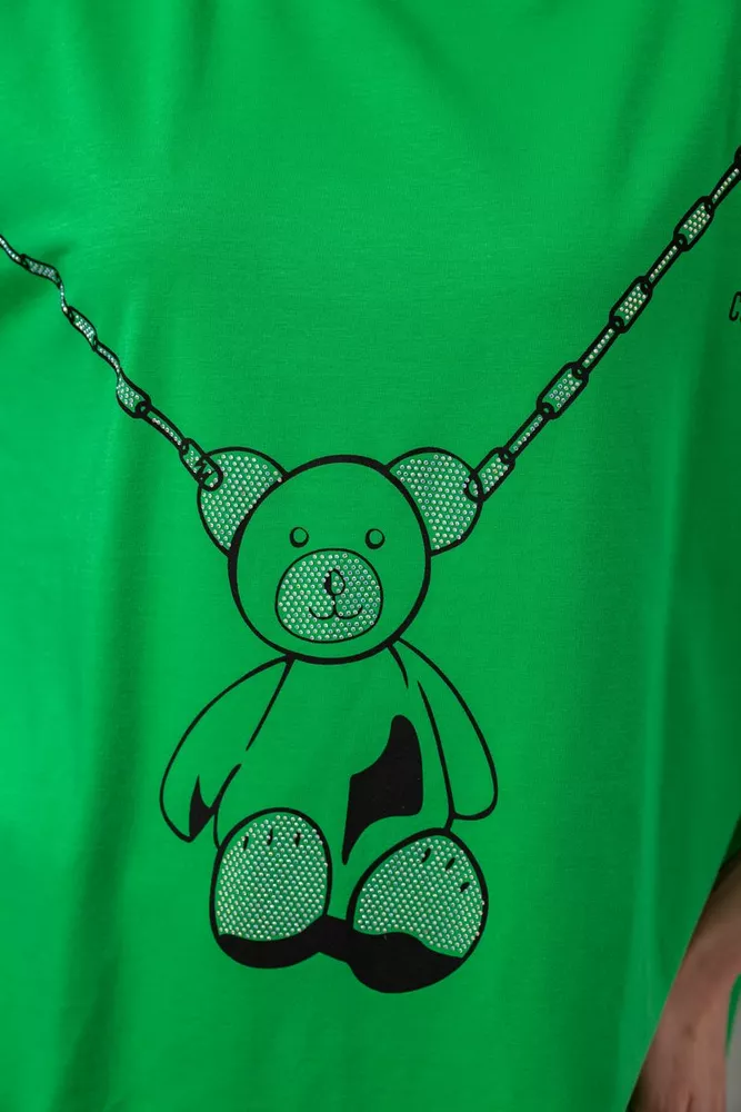 Купити Футболка жіноча з принтом, колір зелений, 244R2016 - Фото №5