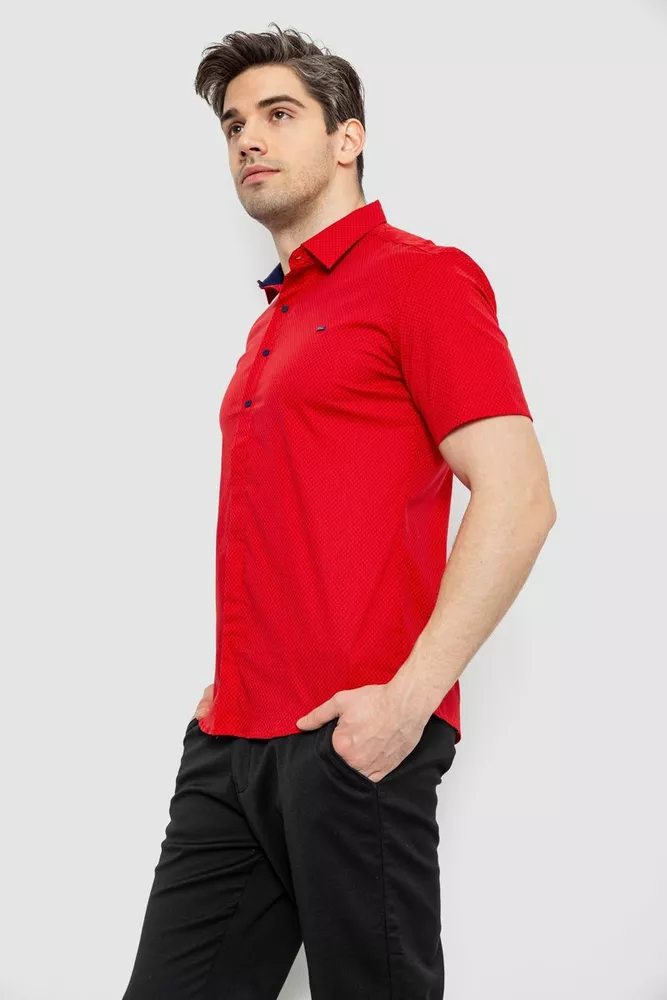 Купить Мужская рубашка с принтом, цвет красный, 186R7142 - Фото №3