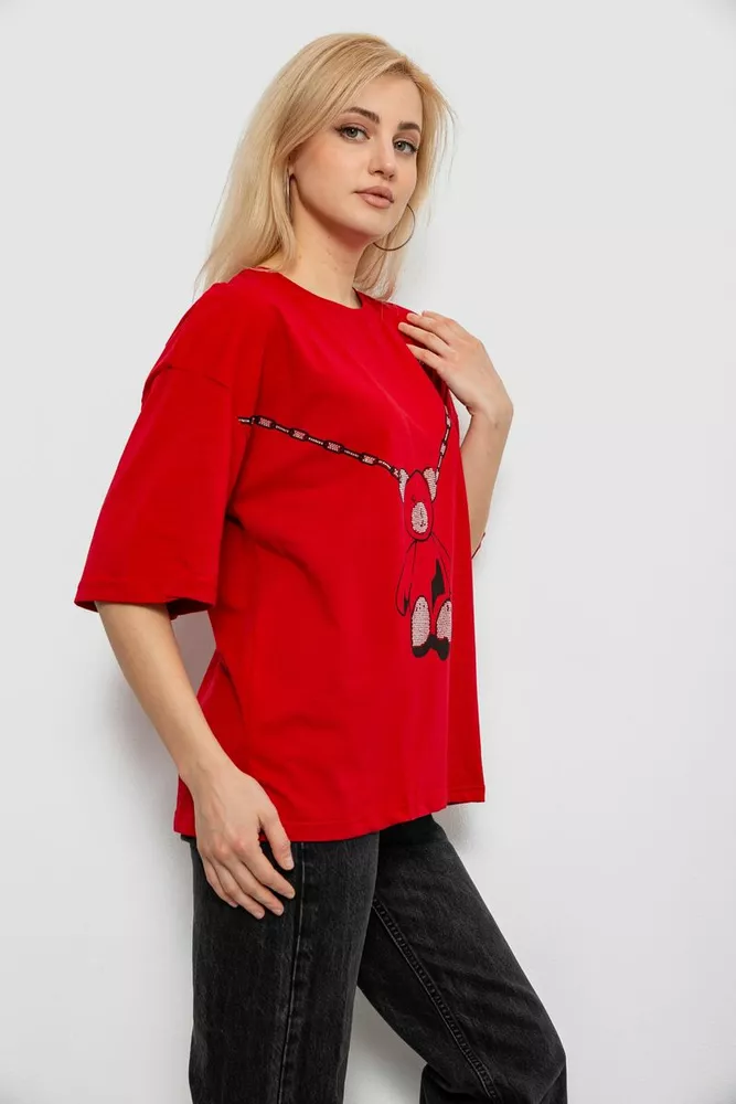 Купити Футболка жіноча з принтом, колір червоний, 244R2016 - Фото №3