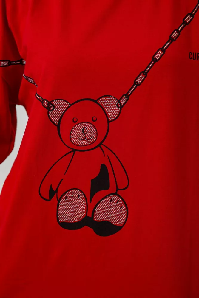 Купити Футболка жіноча з принтом, колір червоний, 244R2016 - Фото №5