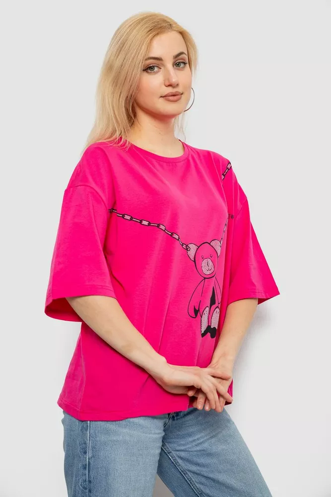 Купити Футболка жіноча з принтом, колір рожевий, 244R2016 - Фото №3