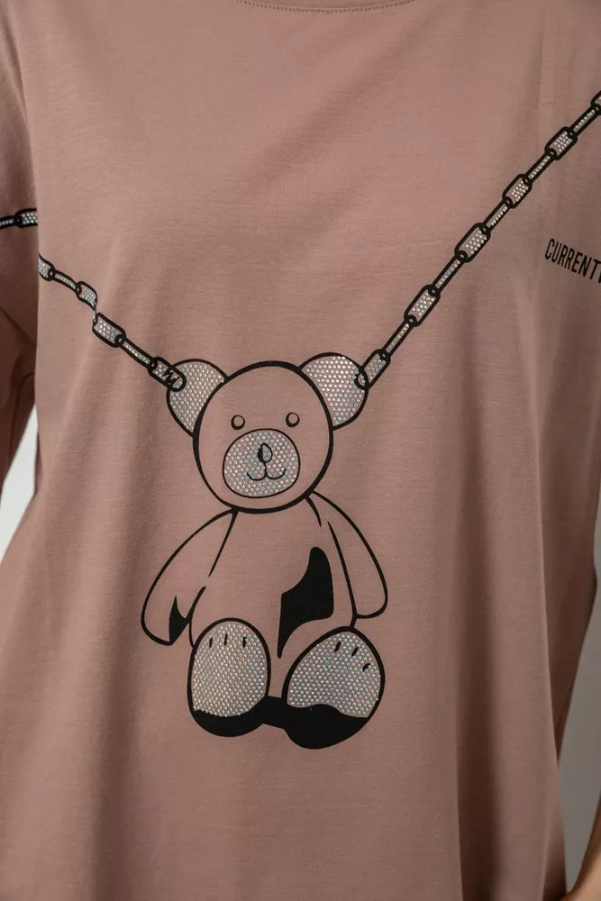 Купити Футболка жіноча з принтом, колір мокко, 244R2016 - Фото №5