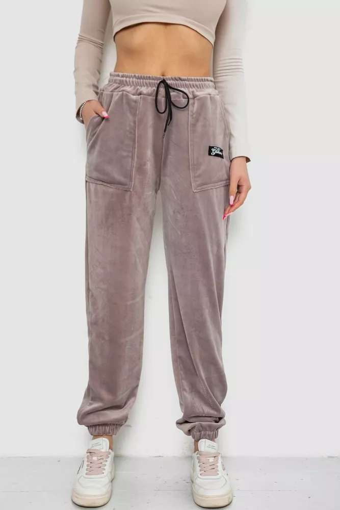 Купити Штани жіночі велюрові  -уцінка, колір мокко, 238R58473-U-17 - Фото №1