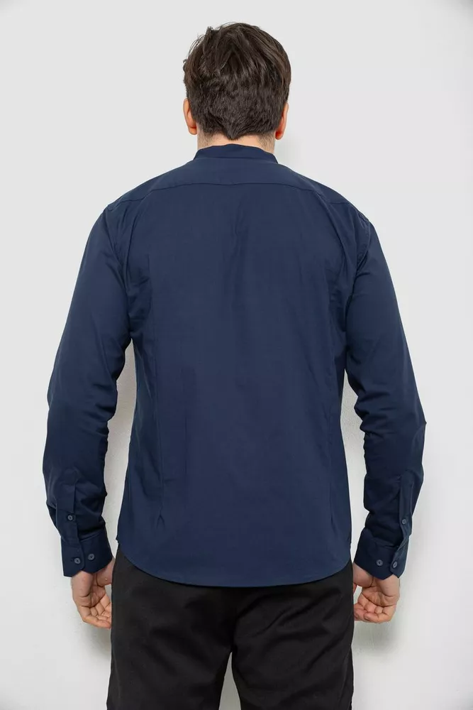 Купить Рубашка мужская однотонная, цвет темно-синий, 186R2033 - Фото №4