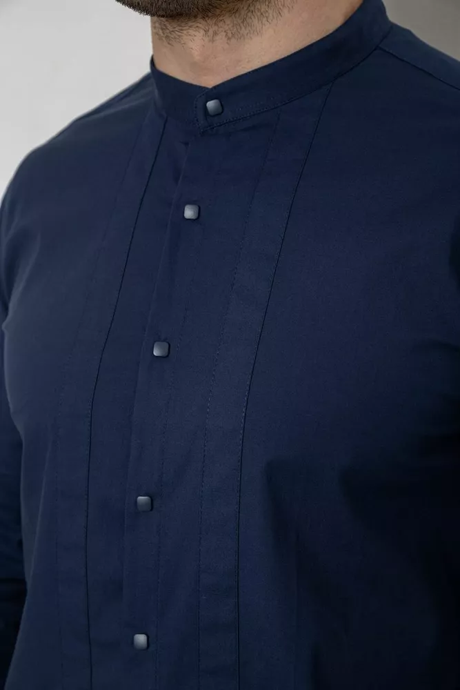 Купить Рубашка мужская однотонная, цвет темно-синий, 186R2033 - Фото №5
