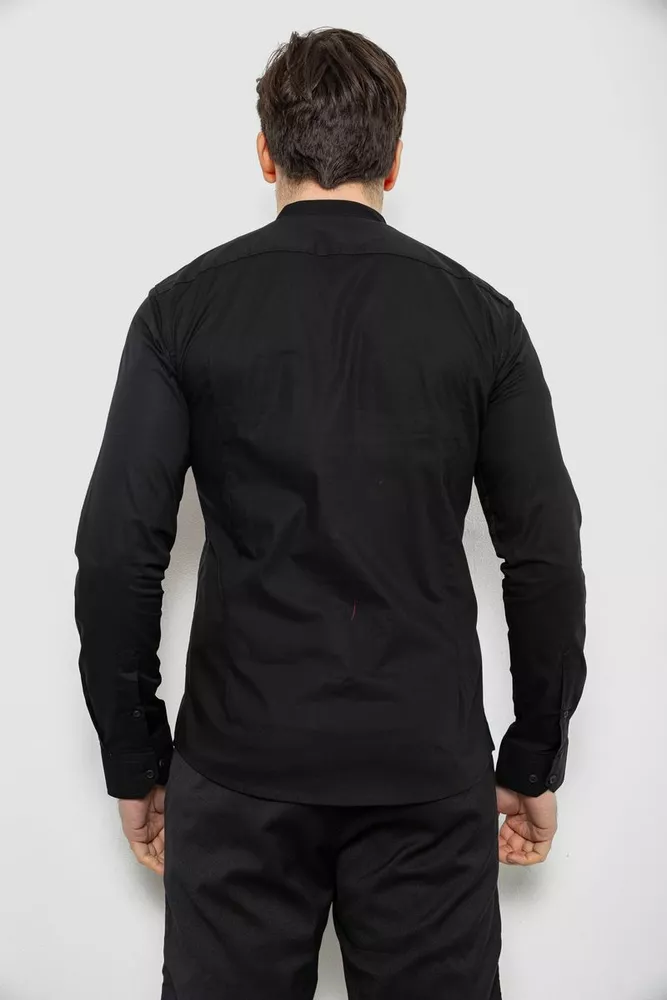 Купити Сорочка чоловіча однотонна, колір чорний, 186R2033 - Фото №4