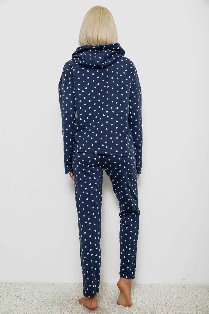 Купити Костюм жіночий домашній з принтом, колір синьо-білий, 257R1115 оптом - Фото №4
