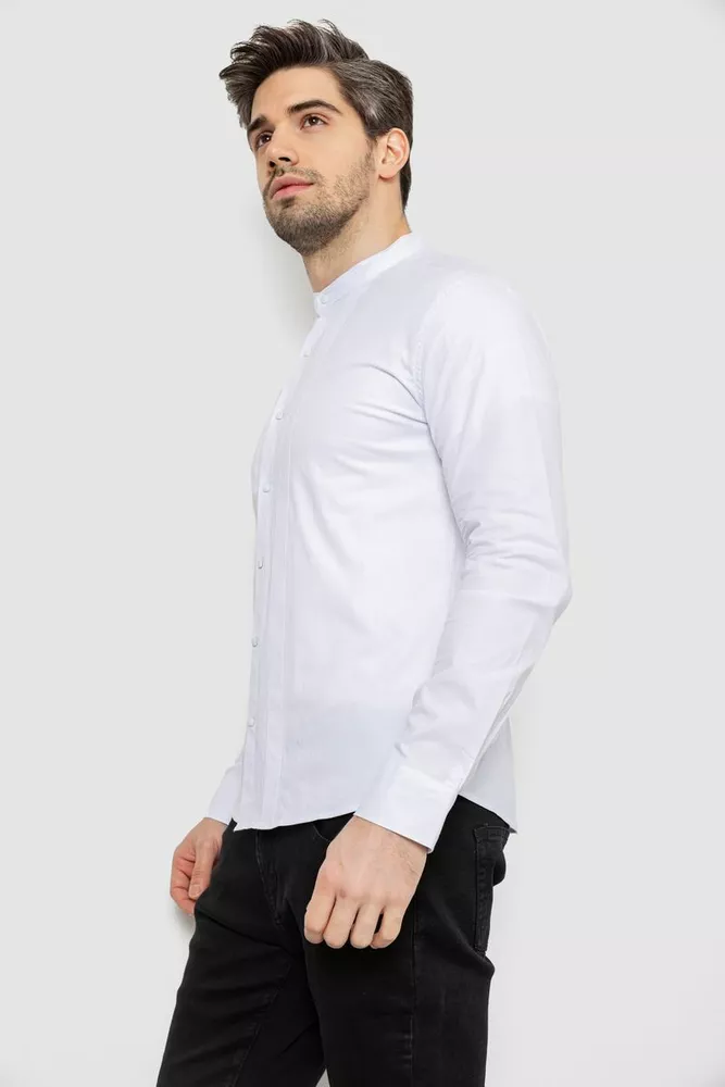 Купить Рубашка мужская однотонная, цвет белый, 186R2033 - Фото №3