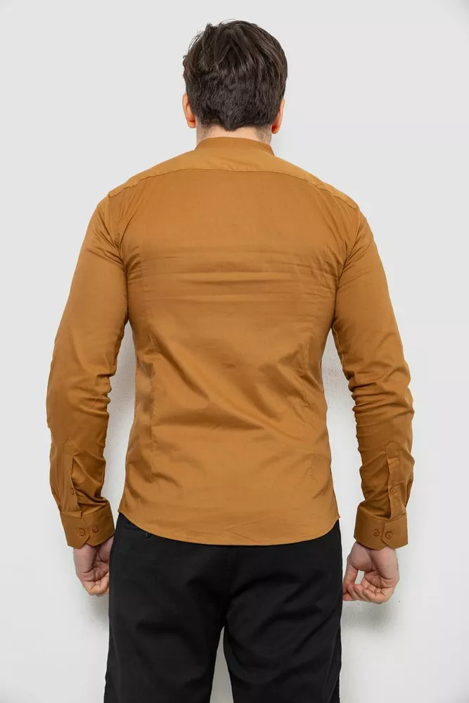 Купити Сорочка чоловіча однотонна, колір бежевий, 186R2033 - Фото №4