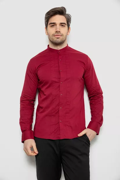 Сорочка чоловіча однотонна, колір бордовий, 186R2033