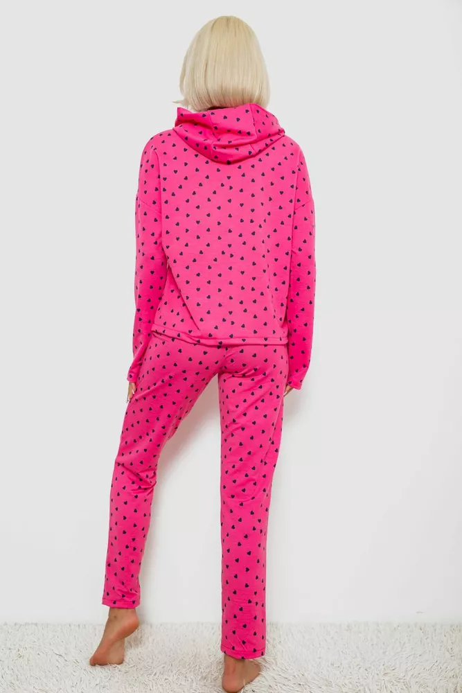 Купити Костюм жіночий домашній з принтом, колір рожевий, 257R1115 оптом - Фото №4