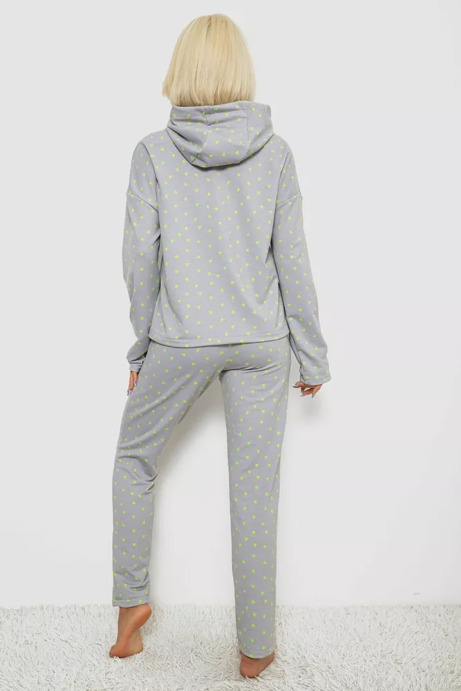 Купить Костюм женский домашний с принтом, цвет серый, 257R1115 - Фото №4