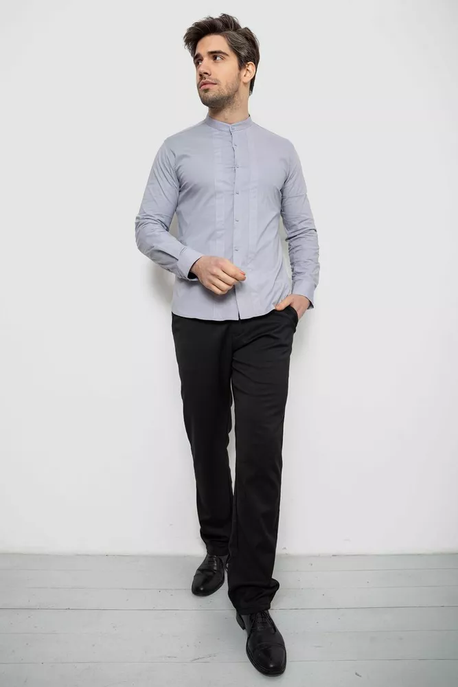 Купити Сорочка чоловіча однотонна, колір сірий, 186R2033 - Фото №2