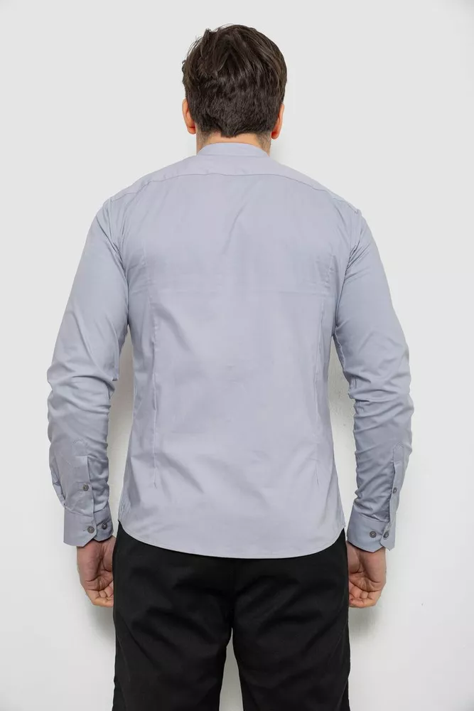 Купити Сорочка чоловіча однотонна, колір сірий, 186R2033 - Фото №4