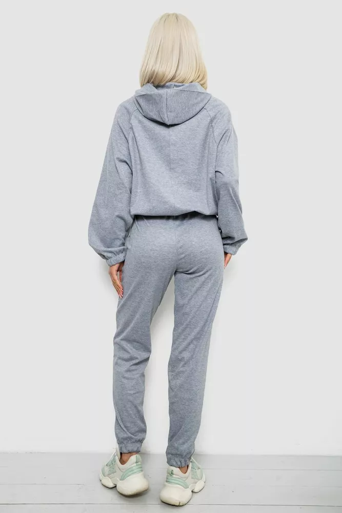 Купити Спортивний костюм жіночий однотонний, колір сірий, 244R0426 - Фото №4