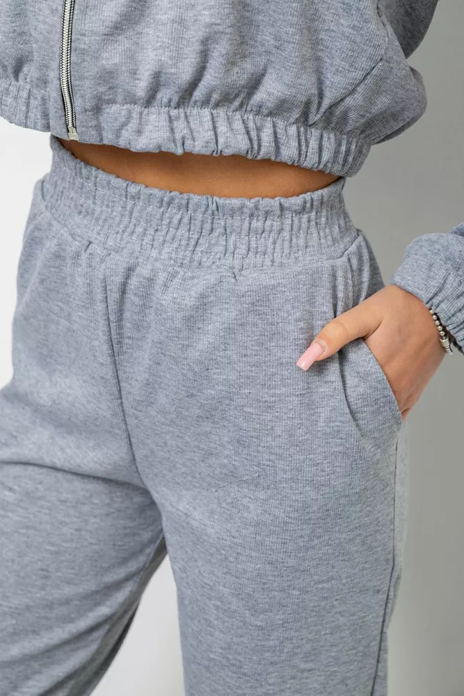 Купити Спортивний костюм жіночий однотонний, колір сірий, 244R0426 - Фото №5