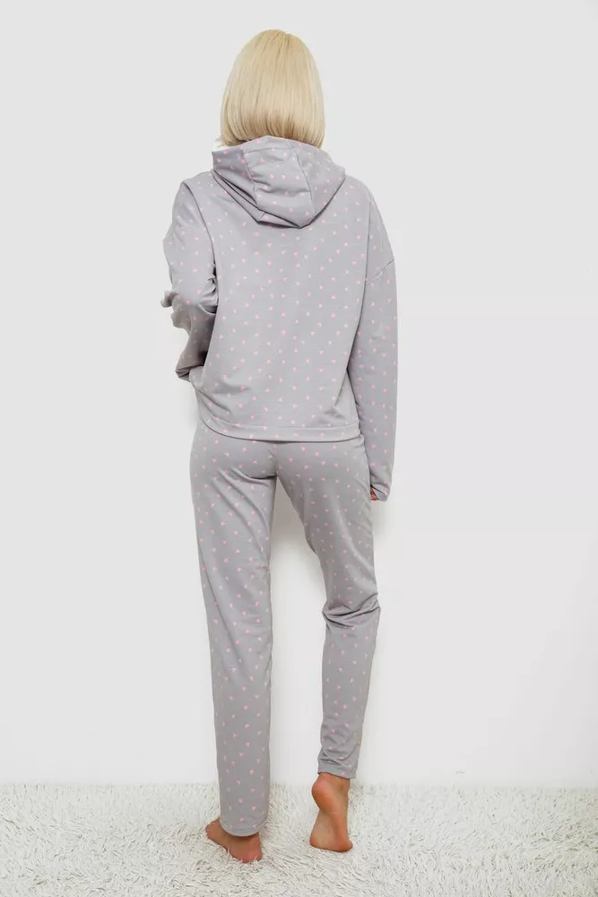 Купить Костюм женский домашний с принтом, цвет серо-розовый, 257R1115 оптом - Фото №4
