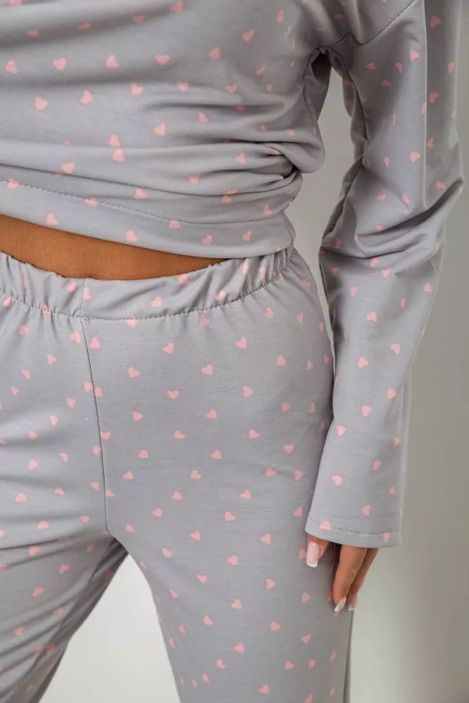 Купить Костюм женский домашний с принтом, цвет серо-розовый, 257R1115 оптом - Фото №5