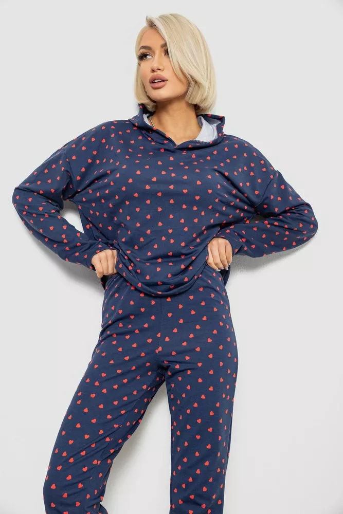 Купить Костюм женский домашний с принтом, цвет синий, 257R1115 - Фото №2