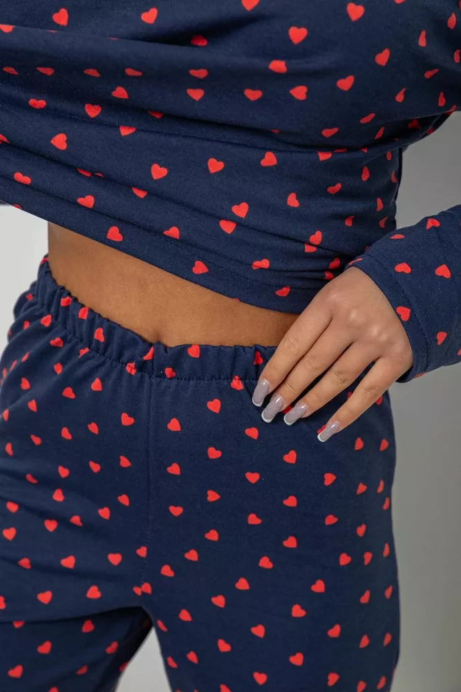 Купить Костюм женский домашний с принтом, цвет синий, 257R1115 - Фото №5