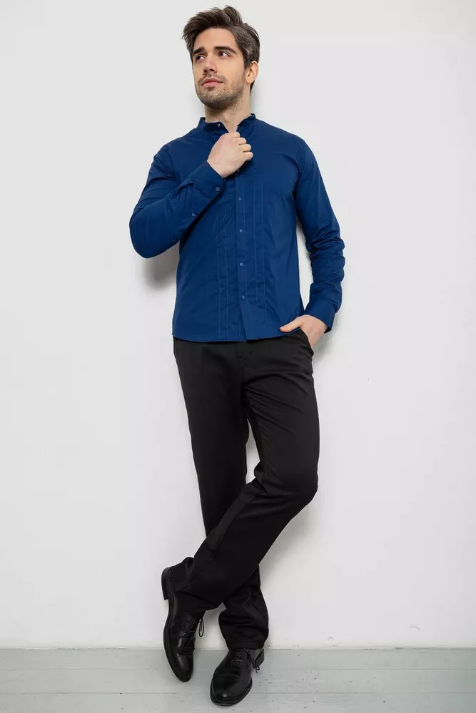 Купить Рубашка мужская однотонная, цвет синий, 186R2033 - Фото №2